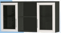 Антресоль большая с двумя стеклодверями ДЛЯ ГОСТИНОЙ АБС-2 Венге/Дуб выбеленный в Змеиногорске - zmeinogorsk.katalogmebeli.com | фото