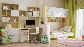 Детская комната Флёр (Белый/корпус Клен) в Змеиногорске - zmeinogorsk.katalogmebeli.com | фото