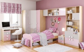 Детская комната Грэйси (Розовый/Серый/корпус Клен) в Змеиногорске - zmeinogorsk.katalogmebeli.com | фото 3