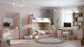 Детская комната Грэйси (Розовый/Серый/корпус Клен) в Змеиногорске - zmeinogorsk.katalogmebeli.com | фото 12
