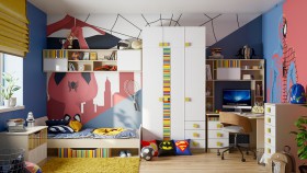 Детская комната Клаксон без машинок (Белый/корпус Клен) в Змеиногорске - zmeinogorsk.katalogmebeli.com | фото