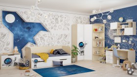 Детская комната Санни (Белый/корпус Клен) в Змеиногорске - zmeinogorsk.katalogmebeli.com | фото 2