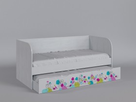 Диван-кровать Флёр (Белый/корпус Выбеленное дерево) в Змеиногорске - zmeinogorsk.katalogmebeli.com | фото