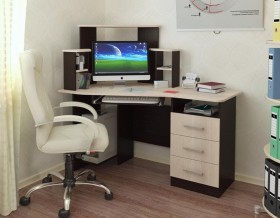 Компьютерный стол Каспер (венге/лоредо) в Змеиногорске - zmeinogorsk.katalogmebeli.com | фото