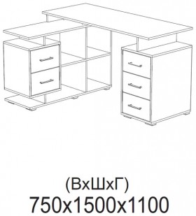 Компьютерный стол угловой СКМУ-3 белый в Змеиногорске - zmeinogorsk.katalogmebeli.com | фото 2