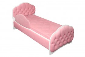 Кровать 160 Гармония 36 Светло-розовый (мягкий бортик) в Змеиногорске - zmeinogorsk.katalogmebeli.com | фото