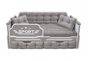 Кровать 160 серии Спорт 2 ящика 45 Серый (подушки) в Змеиногорске - zmeinogorsk.katalogmebeli.com | фото