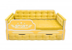 Кровать 170 серии Спорт 1 ящик 74 Жёлтый (мягкие боковые накладки) в Змеиногорске - zmeinogorsk.katalogmebeli.com | фото