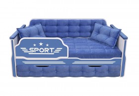 Кровать 170 серии Спорт 1 ящик 85 Синий (подушки) в Змеиногорске - zmeinogorsk.katalogmebeli.com | фото