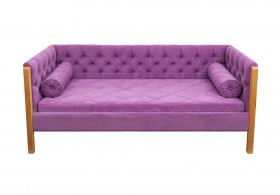 Кровать 180 серии Леди  32 Фиолетовый (подушка валик) в Змеиногорске - zmeinogorsk.katalogmebeli.com | фото