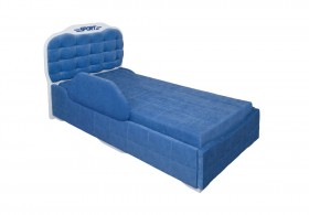 Кровать 190 Атлет Lux 29 Синий (мягкий бортик) в Змеиногорске - zmeinogorsk.katalogmebeli.com | фото