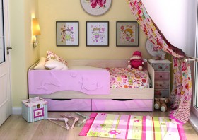 Кровать Алиса КР-812 1,6 Белфорд/Розовый металлик в Змеиногорске - zmeinogorsk.katalogmebeli.com | фото