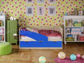 Кровать Бабочки 1,6м (Синий матовый) в Змеиногорске - zmeinogorsk.katalogmebeli.com | фото