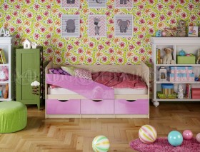 Кровать Бабочки 1,6м (Сиреневый металлик) в Змеиногорске - zmeinogorsk.katalogmebeli.com | фото