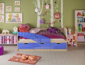 Кровать детская 1,6м Дельфин (Синий металлик) в Змеиногорске - zmeinogorsk.katalogmebeli.com | фото