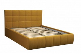 Кровать "Диана" ш. 1400 (Н=1010мм) (жаккард горчица) в Змеиногорске - zmeinogorsk.katalogmebeli.com | фото