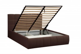 Кровать "Диана" ш. 1600 (Н=1010мм) (жаккард шоколад) в Змеиногорске - zmeinogorsk.katalogmebeli.com | фото