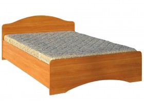 Кровать двойная 1600-1 без матраса (круглые спинки) Вишня Оксфорд в Змеиногорске - zmeinogorsk.katalogmebeli.com | фото