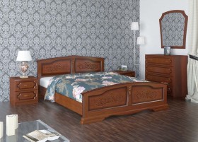 Кровать Елена из массива сосны 800*2000 Орех в Змеиногорске - zmeinogorsk.katalogmebeli.com | фото