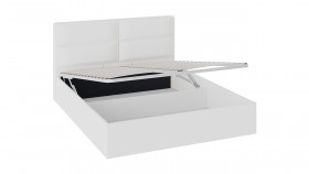 Кровать «Глосс» с мягкой обивкой и подъемным механизмом тип 1 (1600) (Белая) в Змеиногорске - zmeinogorsk.katalogmebeli.com | фото 2