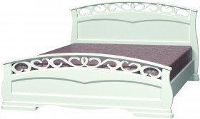 Кровать Грация-1 из массива сосны 1600*2000 Белый античный в Змеиногорске - zmeinogorsk.katalogmebeli.com | фото 5