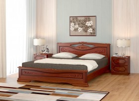 Кровать Карина-7 из массива сосны 1400*2000 Орех в Змеиногорске - zmeinogorsk.katalogmebeli.com | фото 1