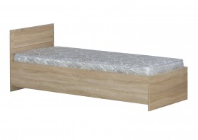 Кровать одинарная 800-2 без матраса (прямые спинки) Дуб Сонома в Змеиногорске - zmeinogorsk.katalogmebeli.com | фото 1