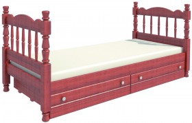 Кровать одинарная Аленка из массива сосны 800*1890 Орех в Змеиногорске - zmeinogorsk.katalogmebeli.com | фото 2