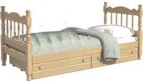 Кровать одинарная Аленка из массива сосны 800*1890 Сосна в Змеиногорске - zmeinogorsk.katalogmebeli.com | фото