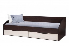 Кровать одинарная "Фея - 3" (симметричная) New (венге / вудлайн кремовый / ДВПО: белый) в Змеиногорске - zmeinogorsk.katalogmebeli.com | фото
