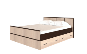 Кровать Сакура с настилом и ящиками 1,6 (Венге/Лоредо) в Змеиногорске - zmeinogorsk.katalogmebeli.com | фото