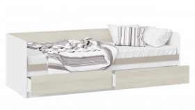 Кровать «Сканди» с 2 ящиками Дуб Гарден/Белый/Глиняный серый в Змеиногорске - zmeinogorsk.katalogmebeli.com | фото 2