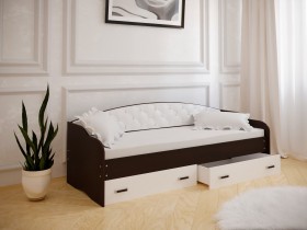 Кровать Софа-8 с мягкой спинкой (900х1900) Венге/ Белый в Змеиногорске - zmeinogorsk.katalogmebeli.com | фото