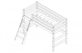 Кровать Соня вариант 6 полувысокая с наклонной лестницей Лаванда в Змеиногорске - zmeinogorsk.katalogmebeli.com | фото 3