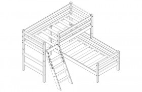 Кровать Соня вариант 8 угловая с наклонной лестницей Лаванда в Змеиногорске - zmeinogorsk.katalogmebeli.com | фото 2