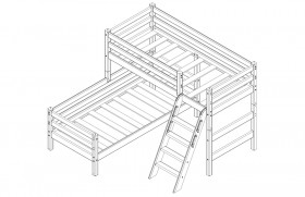 Кровать Соня вариант 8 угловая с наклонной лестницей Лаванда в Змеиногорске - zmeinogorsk.katalogmebeli.com | фото 3