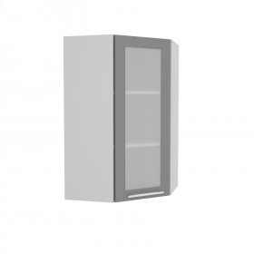 Квадро ВПУС 550 шкаф верхний угловой со стеклом высокий (Железо/корпус Серый) в Змеиногорске - zmeinogorsk.katalogmebeli.com | фото