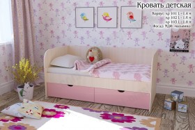 Мальвина Кровать детская 2 ящика 1.8 Розовыйй глянец в Змеиногорске - zmeinogorsk.katalogmebeli.com | фото