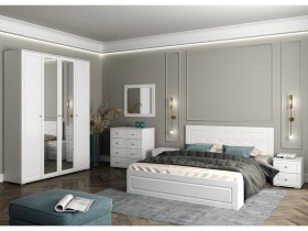 Модульная спальня Барселона (Белый/Белый глянец) в Змеиногорске - zmeinogorsk.katalogmebeli.com | фото