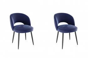 Набор стульев Моли 2 шт (синий велюр/черный) в Змеиногорске - zmeinogorsk.katalogmebeli.com | фото