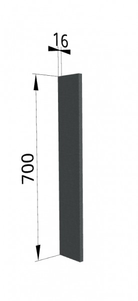 Панель торцевая ПТ 400 Квадро (для шкафа торцевого верхнего) Железо в Змеиногорске - zmeinogorsk.katalogmebeli.com | фото