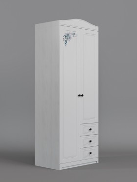 Шкаф 2-х створчатый с ящиками Бэлла (Выбеленное дерево/Белый) в Змеиногорске - zmeinogorsk.katalogmebeli.com | фото