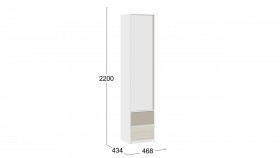 Шкаф для белья комбинированный «Сканди» Дуб Гарден/Белый/Глиняный серый в Змеиногорске - zmeinogorsk.katalogmebeli.com | фото 3
