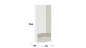 Шкаф для одежды комбинированный «Сканди» Дуб Гарден/Белый/Глиняный серый в Змеиногорске - zmeinogorsk.katalogmebeli.com | фото 4