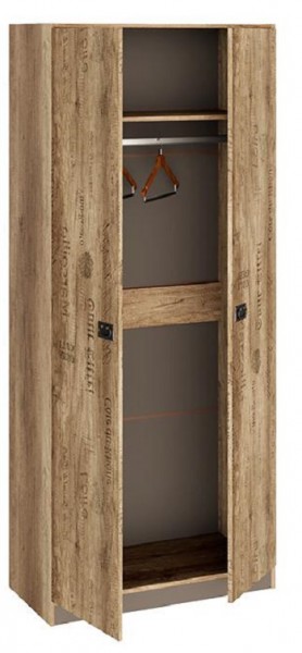 Шкаф для одежды «Пилигрим» (Дуб Каньон светлый, Фон серый) в Змеиногорске - zmeinogorsk.katalogmebeli.com | фото 2