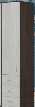 Шкаф-пенал №2 (закрытый) Бодего темный/Винтерберг в Змеиногорске - zmeinogorsk.katalogmebeli.com | фото 1