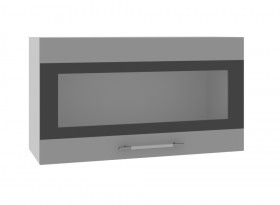 Скала ВПГСФ 800 Шкаф верхний горизонтальный со стеклом с фотопечатью высокий (Гранит Маус/корпус Серый) в Змеиногорске - zmeinogorsk.katalogmebeli.com | фото